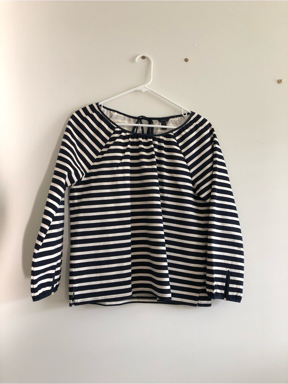 J. Crew Navy and White Striped Long-Sleeve Top